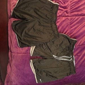 Nike Black and Grey Mesh Basketball Shorts, womens